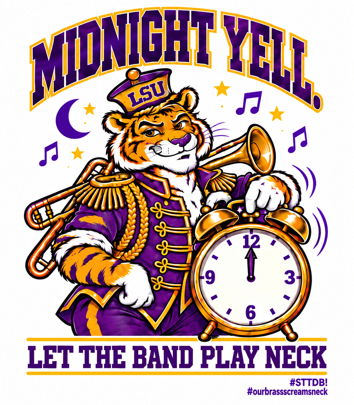 "Let The Band Play Neck" Gold Trombone Can Koozie